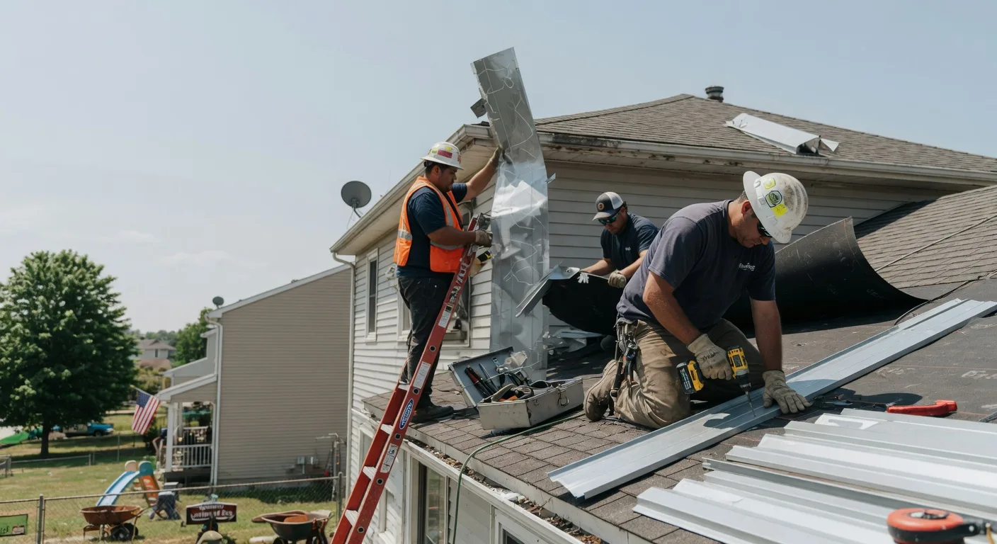Storm Damage Metal Roof Repair in South Newfane, VT